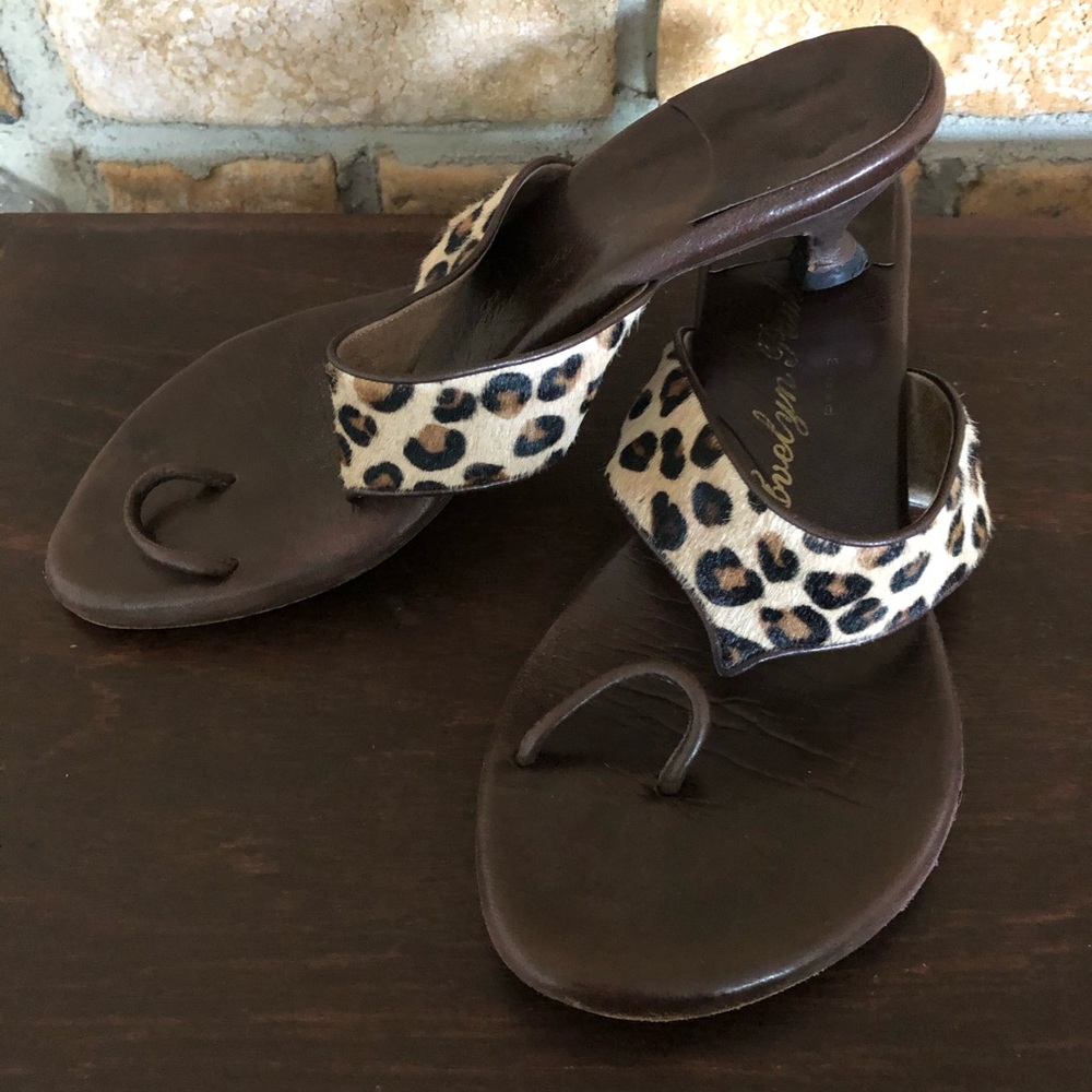 Evelyn Paul Paris leather & leopard sandals